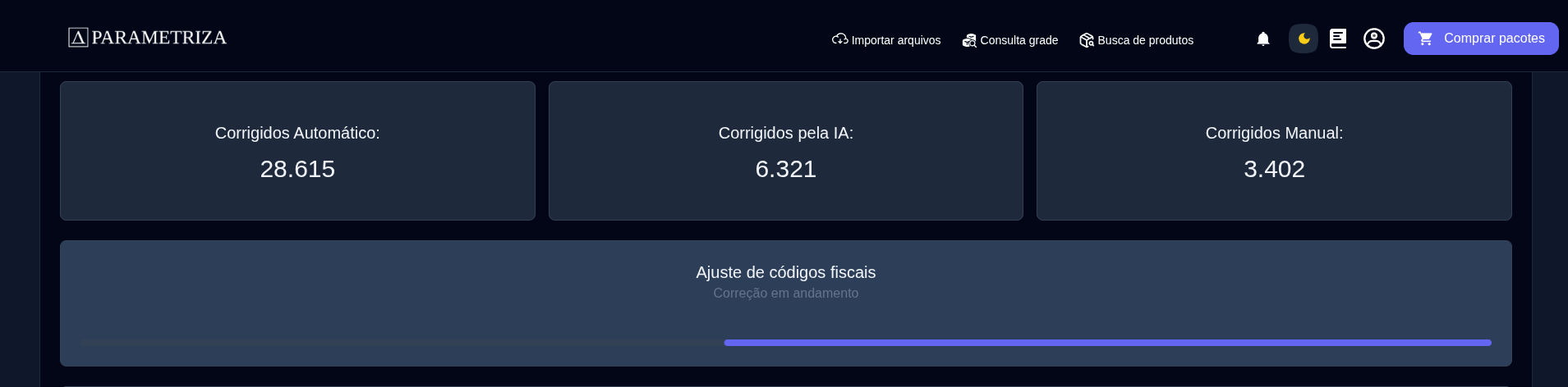 Correção em Andamento